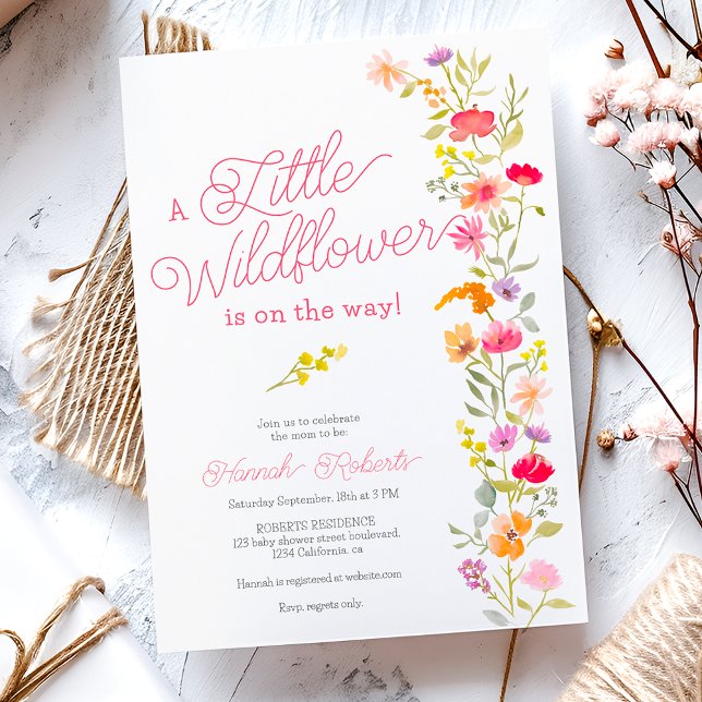 Spring Little wildflower floral baby shower Invitation (Spring Little wildflower floral baby shower Invitation)