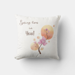 Spring lives on you floral blooming Throw Pillow
