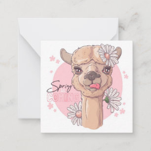 Spring Llama Note Card