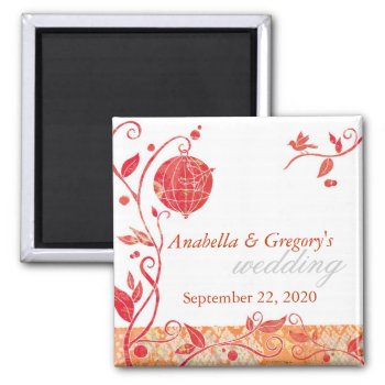 Spring Love Birds Cage Wedding Save The Date Magnet by BridalHeaven at Zazzle
