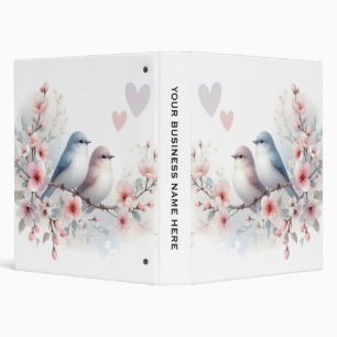 Spring Love Birds Cherry Blossom Floral 3 Ring Binder