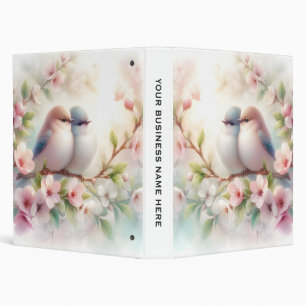 Spring Love Birds Cherry Blossom Floral 3 Ring Binder