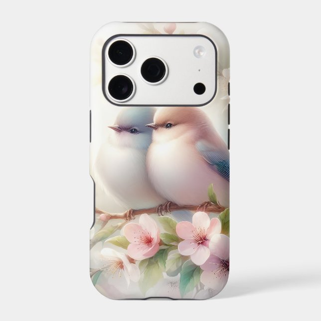 Spring Love Birds Cherry Blossom Floral Case-Mate iPhone Case (Back)