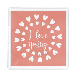 Spring Love, Little Hearts Acrylic Tray