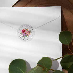 Spring Lush    Bouquet Botanical Return address Classic Round Sticker