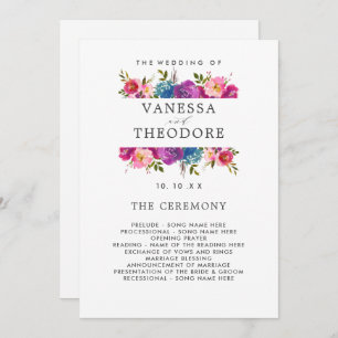 Spring Lush Bouquet Wedding Ceremony Program