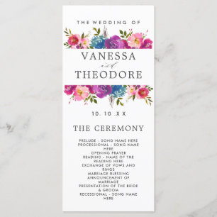 Spring Lush Bouquet Wedding Ceremony Program