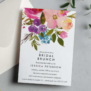 Spring Lush Flowers Bridal Brunch Wedding Invitation
