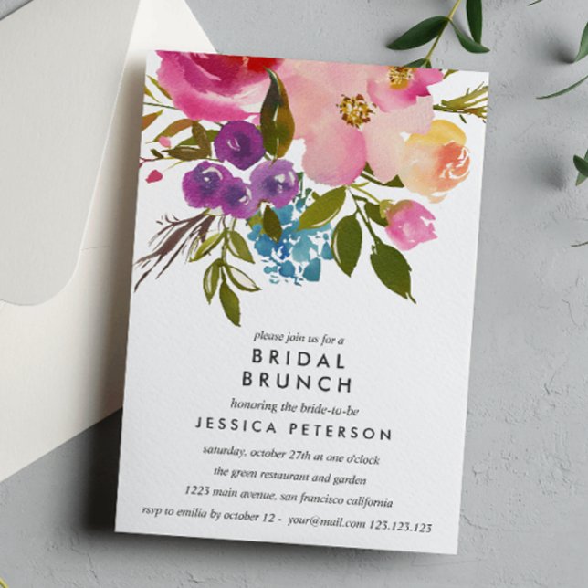 Spring Lush Flowers Bridal Brunch Wedding Invitation (Creator Uploaded)