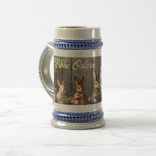 Spring Magic with Blossoms and Bunny Happiness Beer Stein