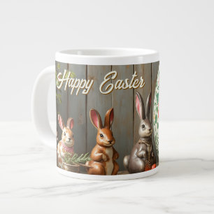 Spring Magic with Blossoms and Bunny Happiness Giant Coffee Mug