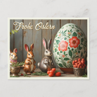 Spring Magic with Blossoms and Bunny Happiness Holiday Postcard