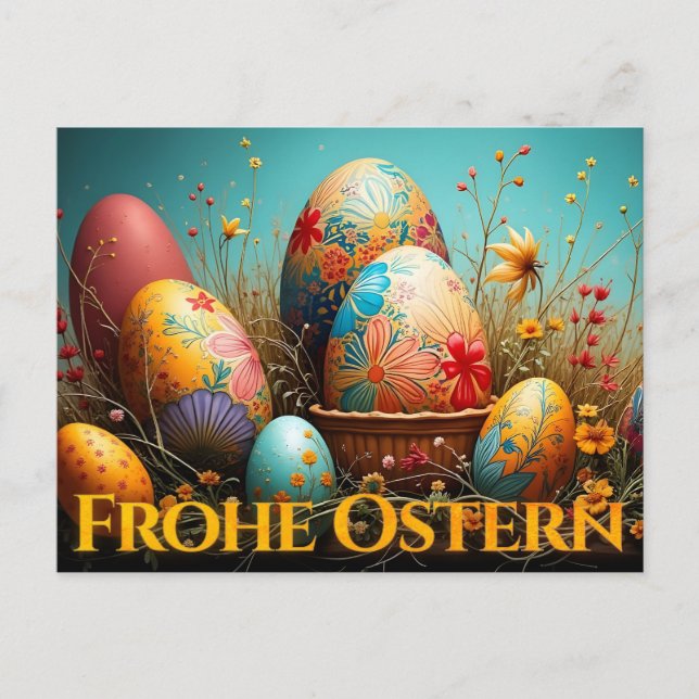 Spring Magic with Easter Eggs Holiday Postcard (Front)