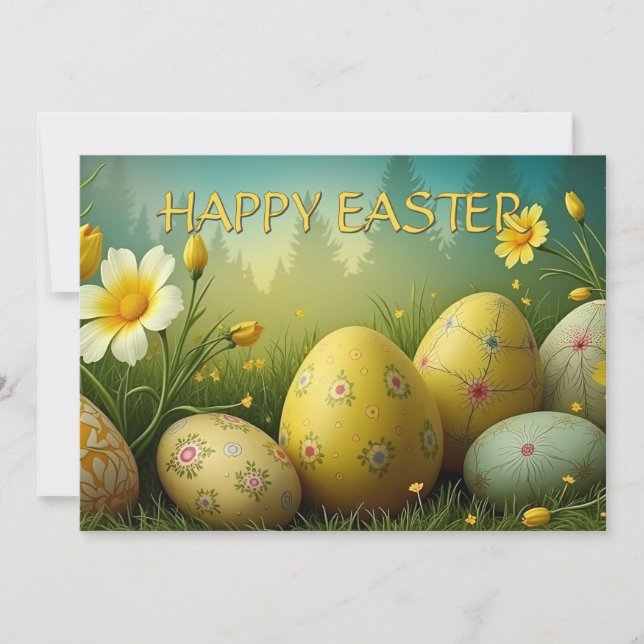 Spring Magic with Easter Eggs in a Sea of Flowers (Front)