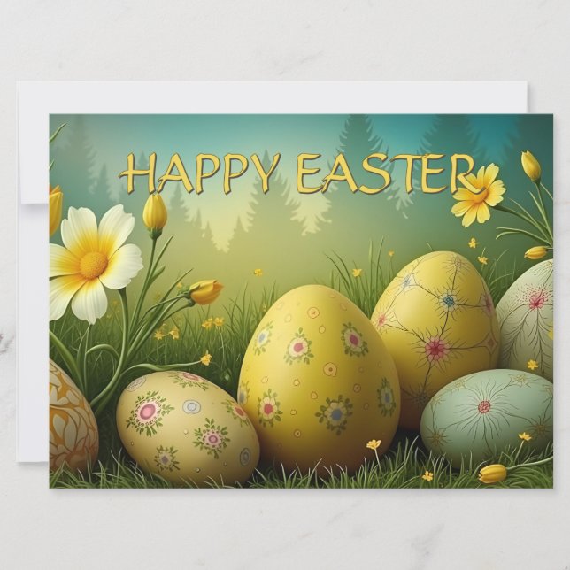 Spring Magic with Easter Eggs in a Sea of Flowers (Front)