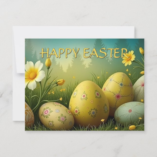 Spring Magic with Easter Eggs in a Sea of Flowers (Front)