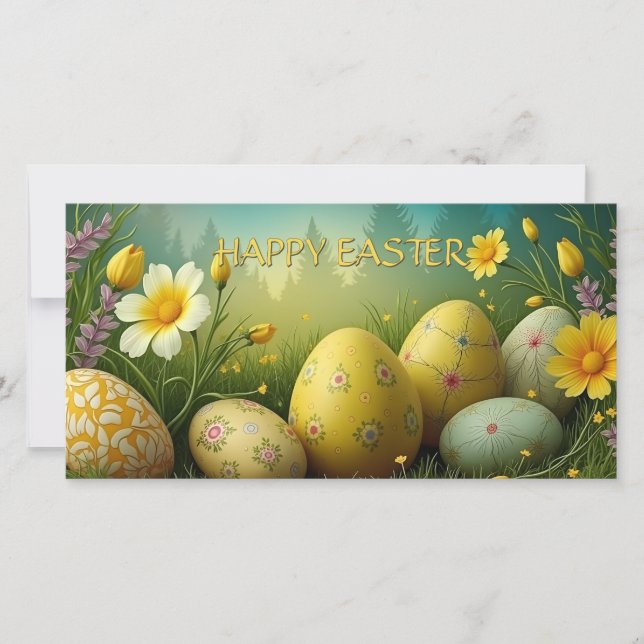 Spring Magic with Easter Eggs in a Sea of Flowers (Front)