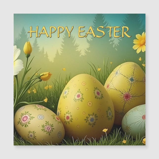 Spring Magic with Easter Eggs in a Sea of Flowers (Front)