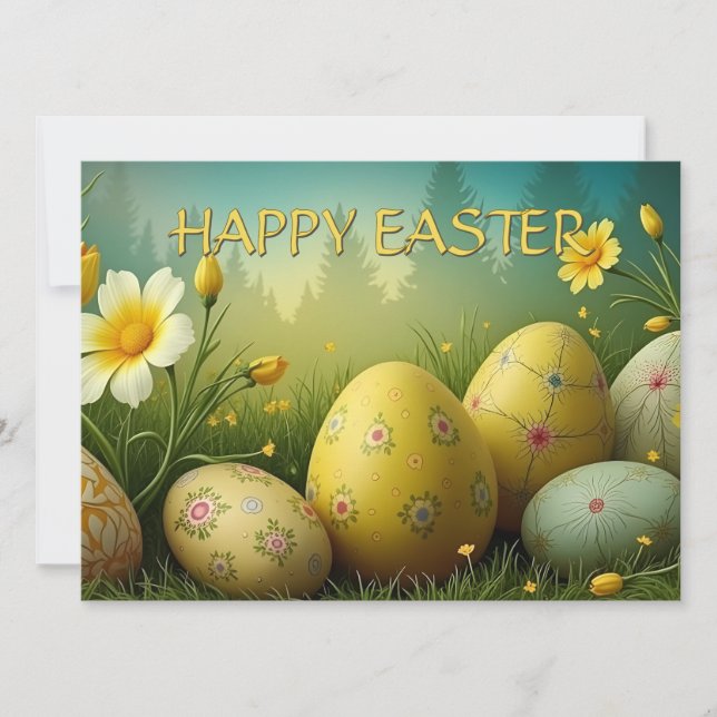 Spring Magic with Easter Eggs in a Sea of Flowers (Front)