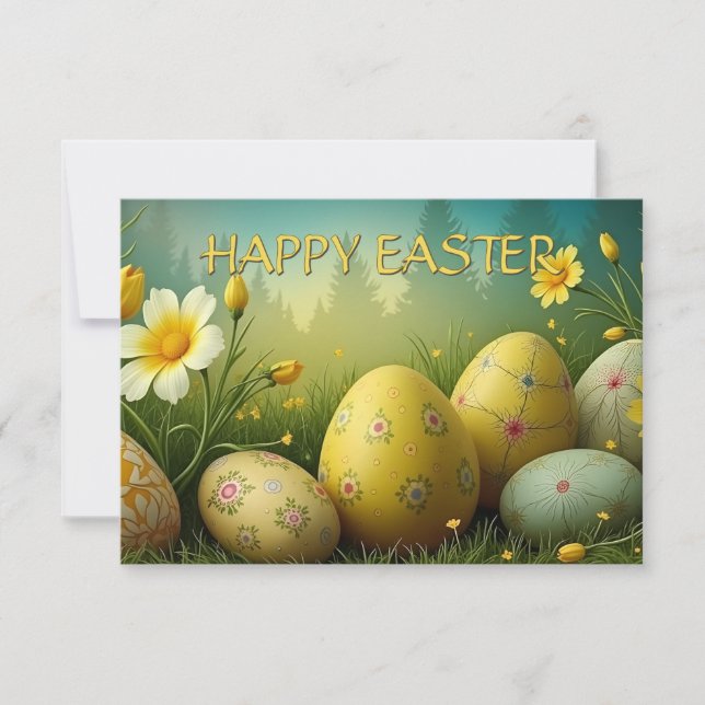 Spring Magic with Easter Eggs in a Sea of Flowers (Front)