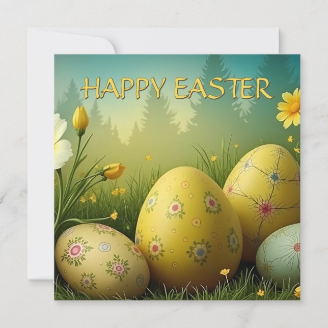 Spring Magic with Easter Eggs in a Sea of Flowers (Front)