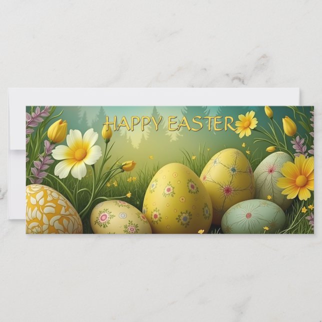 Spring Magic with Easter Eggs in a Sea of Flowers (Front)