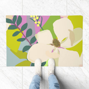 Spring Magnolia Color Blocks Florist Doormat