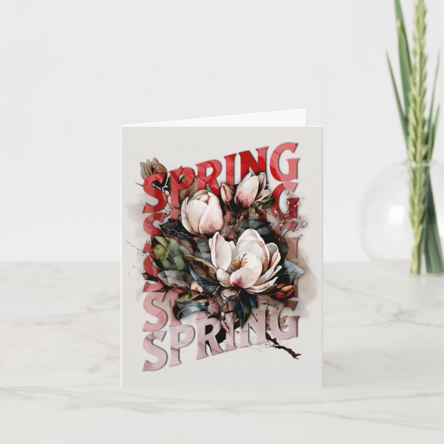 Spring Magnolias Card (Front)