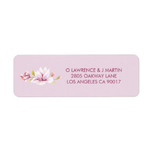 Spring Magnolias Watercolor Floral Label