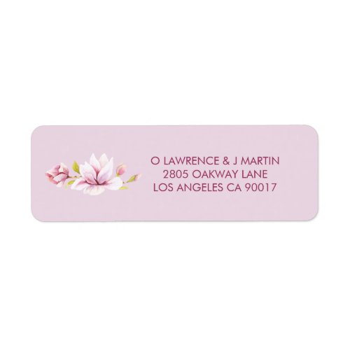 Spring Magnolias Watercolor Floral Label