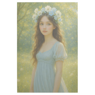 Spring Maiden with Blue Flower Crown in Enchanted Gallery Wrap