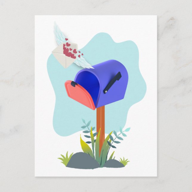 Spring Mailbox Airmail Postcard (Front)