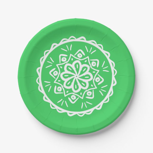 Spring Mandala Paper Plates (Front)