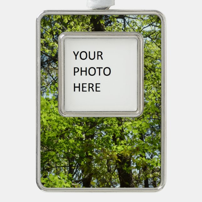 Spring Maple Leaves Nature Christmas Ornament (Front)