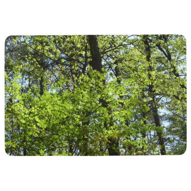 Spring Maple Leaves Nature Floor Mat (Front)