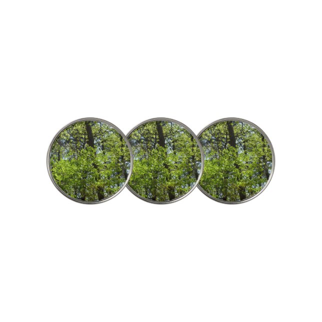 Spring Maple Leaves Nature Golf Ball Marker (3 Up)