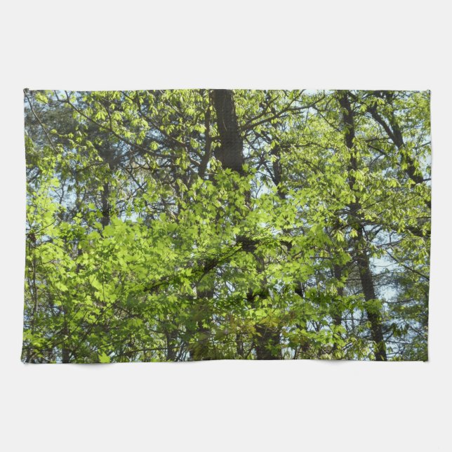 Spring Maple Leaves Nature Kitchen Towel (Horizontal)