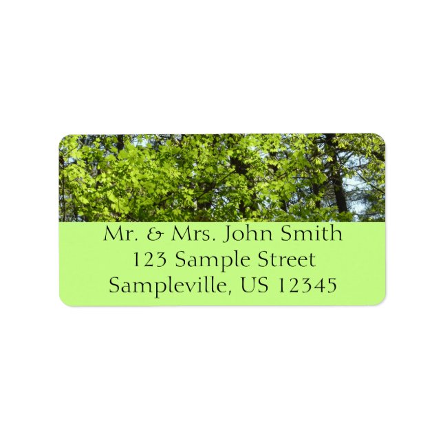 Spring Maple Leaves Nature Label (Front)