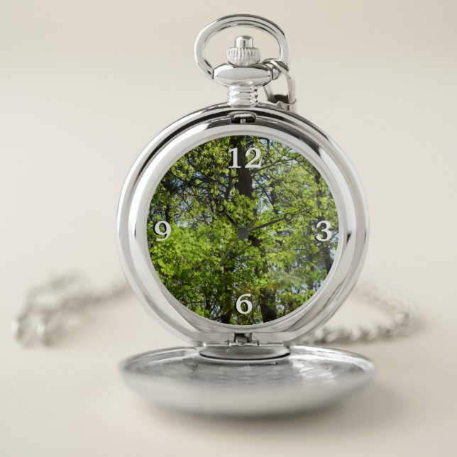 Spring Maple Leaves Nature Pocket Watch (Inside)