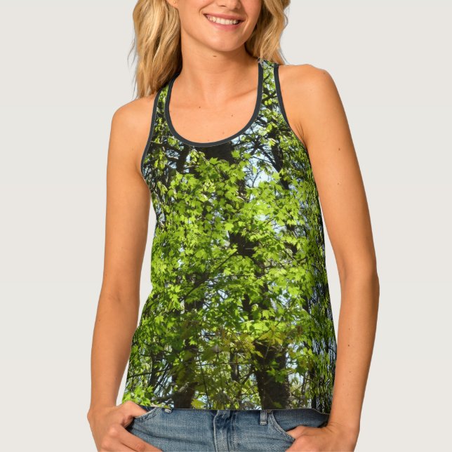 Spring Maple Leaves Nature Tank Top (Front)