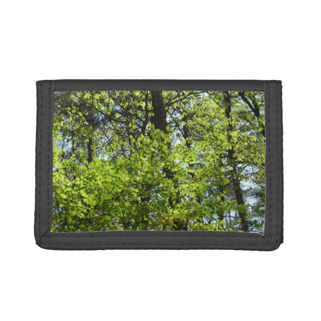 Spring Maple Leaves Nature Trifold Wallet (Front)