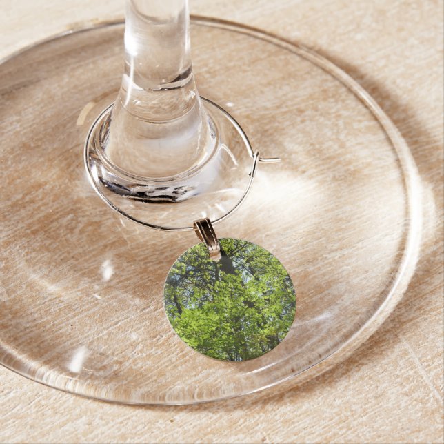 Spring Maple Leaves Nature Wine Glass Charm (In Situ)