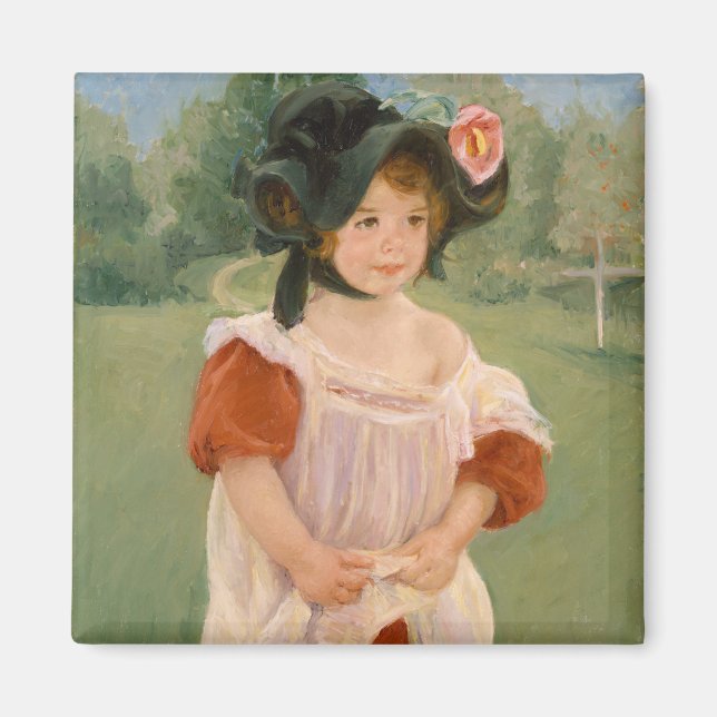 Spring: Margot Standing in a Garden | Mary Cassatt Magnet (Front)