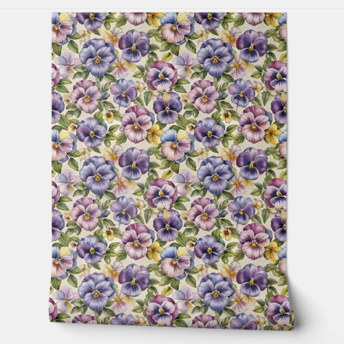 Spring mauve Cerulean Blue pastel purple violets Wallpaper