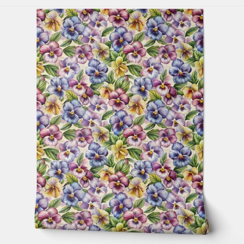 Spring mauve yellow pastel purple violets wallpaper 