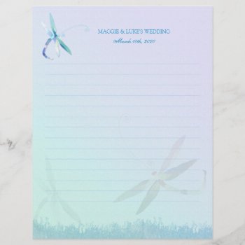 Spring Meadow Dragonfly Wedding Guest Book Paper by BridalHeaven at Zazzle