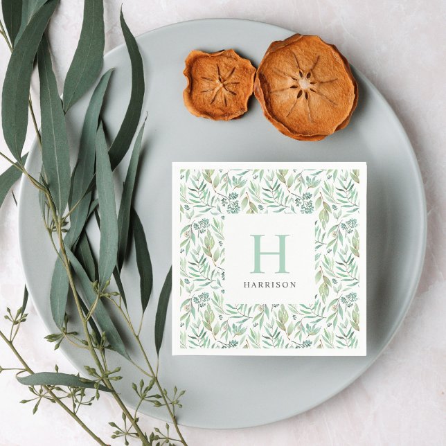 Spring Meadow Family Monogram Napkins (Creator Uploaded)