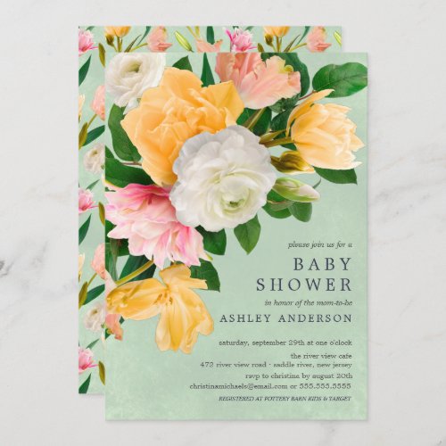 Spring Meadow Floral Baby Shower Invitation