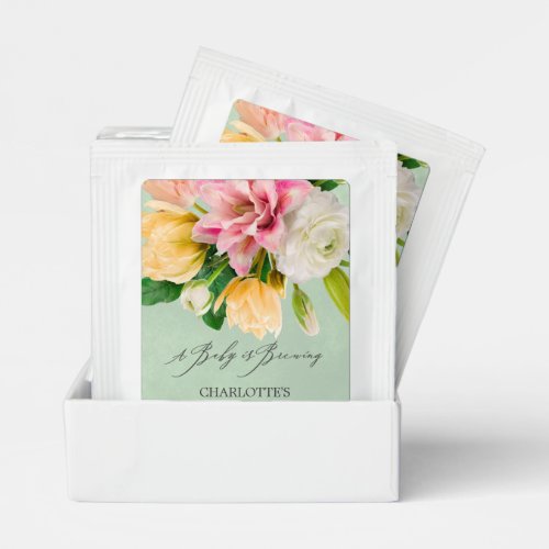 Spring Meadow Floral Baby Shower Tea Bag Drink Mix