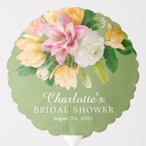 Spring Meadow Floral Bridal Shower Balloon